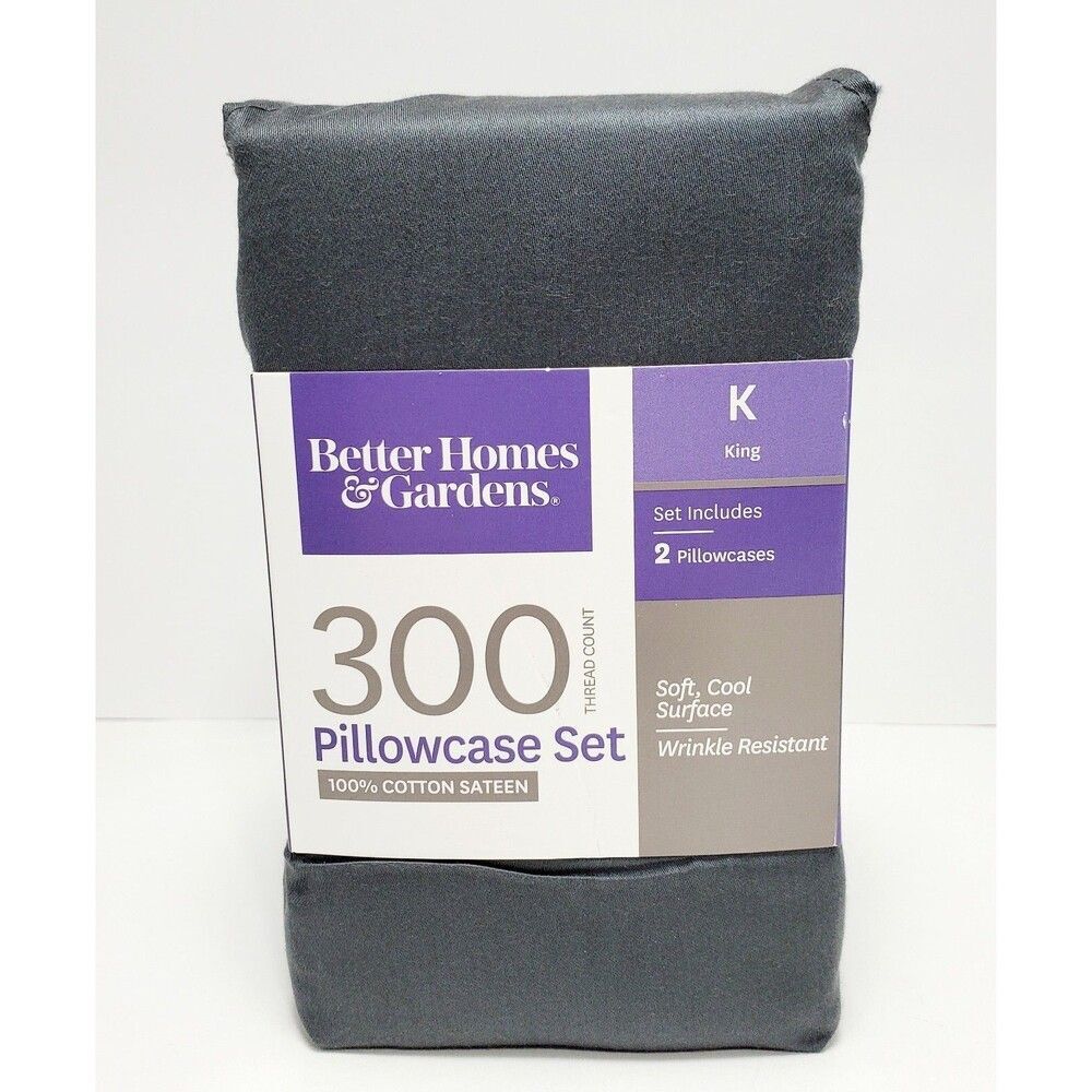 Better Homes & Gardens King Pillowcase Set 100% Cotton 300 Thread Count New